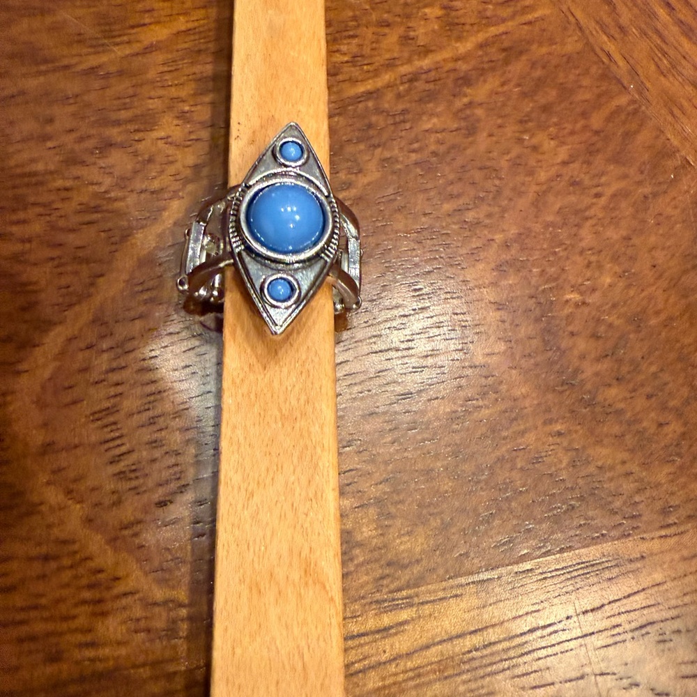 Silver and Blue Women's Ring